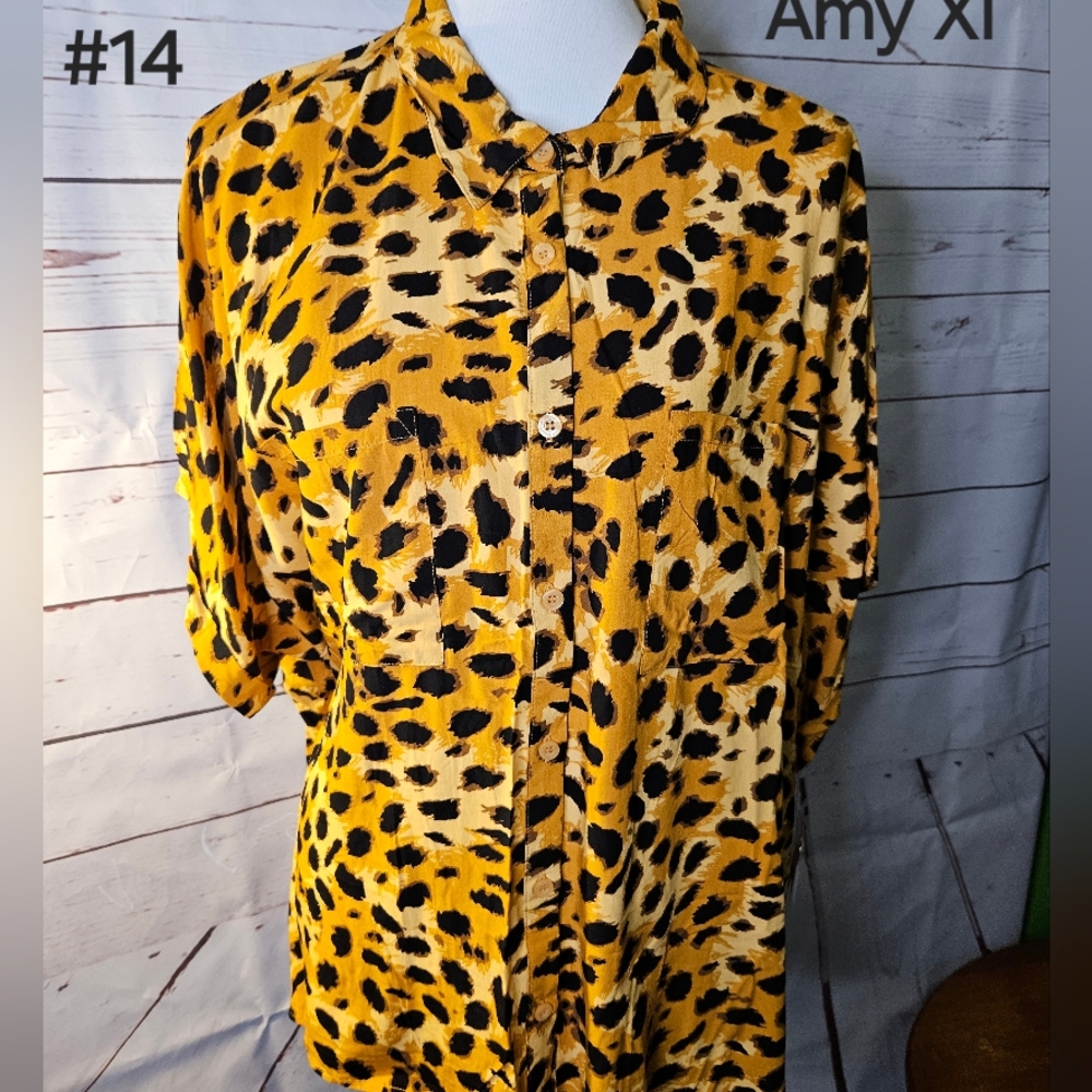 Leopard Print Button-Up Shirt